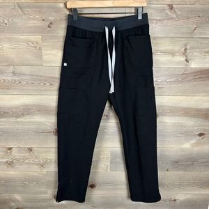 FIGS Black High Waisted Kade Cargo Scrub Pants